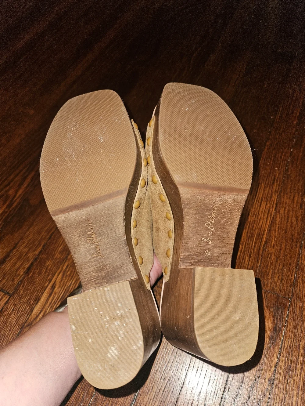 Sam Edelman Josselyn Tan Suede Platform Clogs – 70s Boho Mule | Size 7.5 / 37.5 - Picture 6 of 7